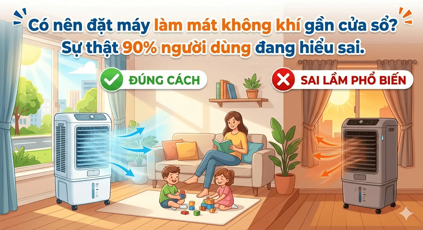 Có nên để máy làm mát không khí ở gần cửa sổ