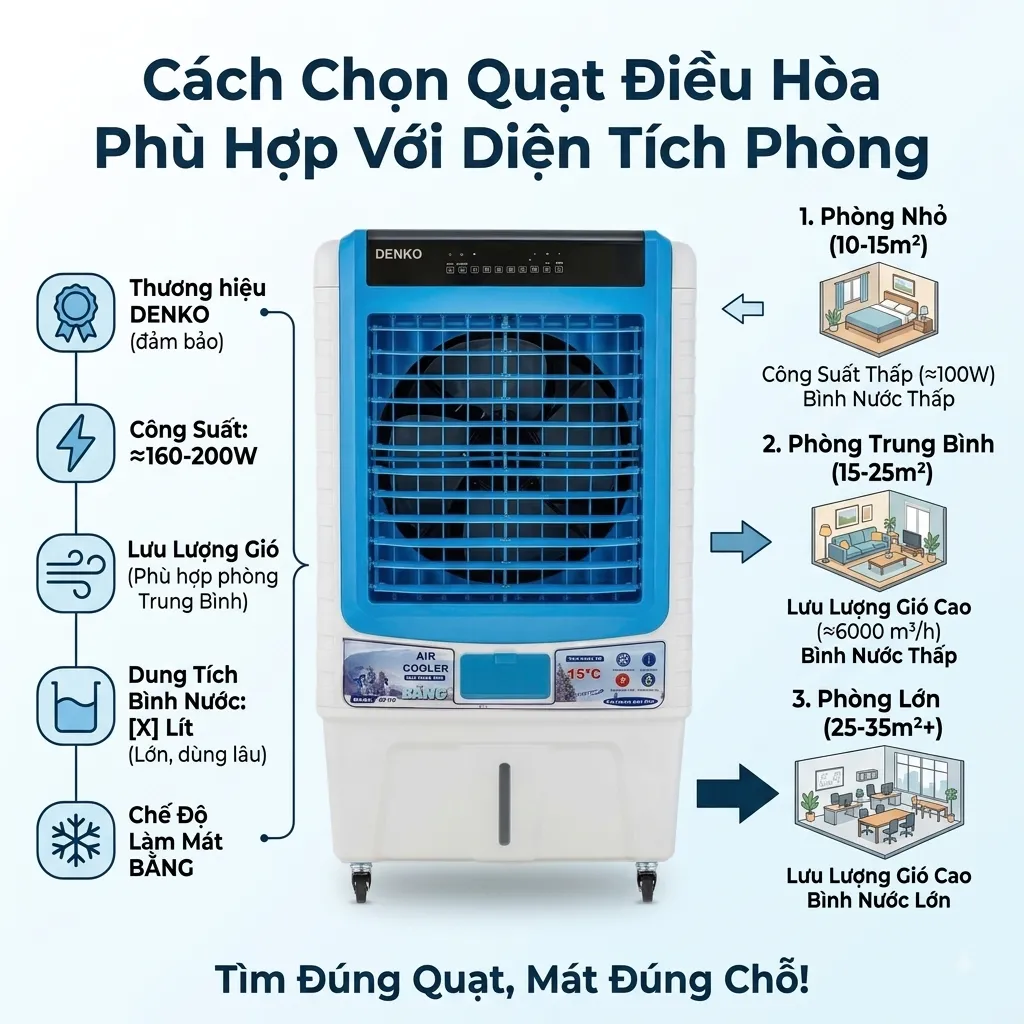 Cách Chọn Quạt Điều Hòa Phù Hợp Với Diện Tích Phòng